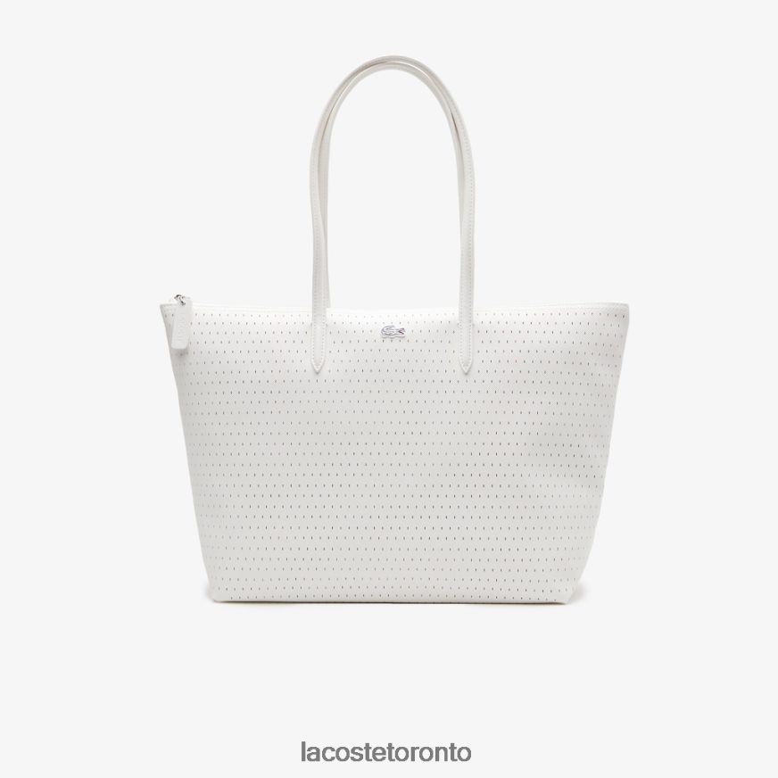 Bags  Leather Goods Lacoste L1212 Large Perforated Tote Farine Women Z60BPR2761