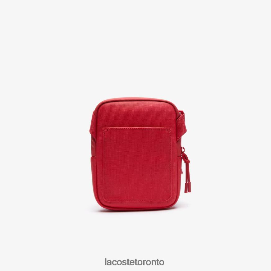 Bags  Leather Goods Lacoste LCST Coated Canvas Small Flat Crossbody Bag Rouge 240 Men Z60BPR2017