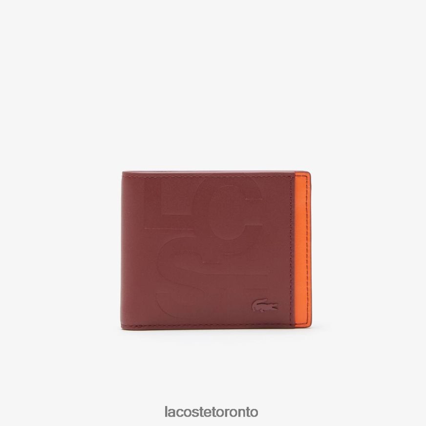 Bags  Leather Goods Lacoste LCST Print Color-Block Billfold Cranberry Celosie Men Z60BPR2131