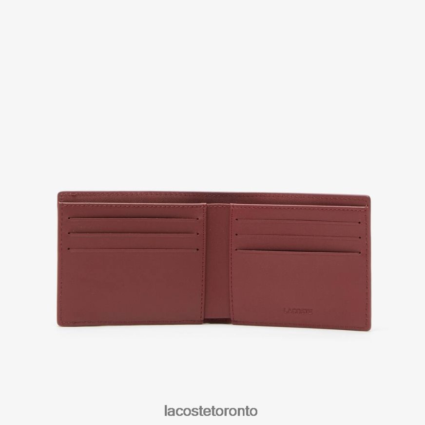 Bags  Leather Goods Lacoste LCST Print Color-Block Billfold Cranberry Celosie Men Z60BPR2131