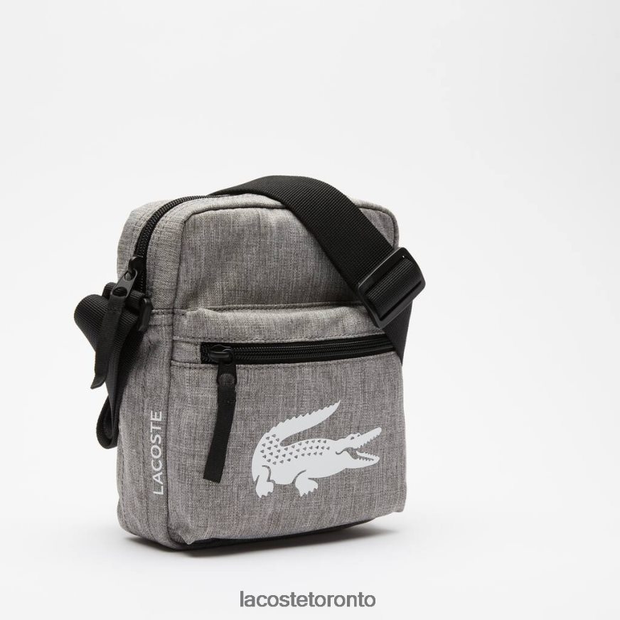 Bags  Leather Goods Lacoste Recycled Fiber Shoulder Bag Gris Chine Men Z60BPR2000