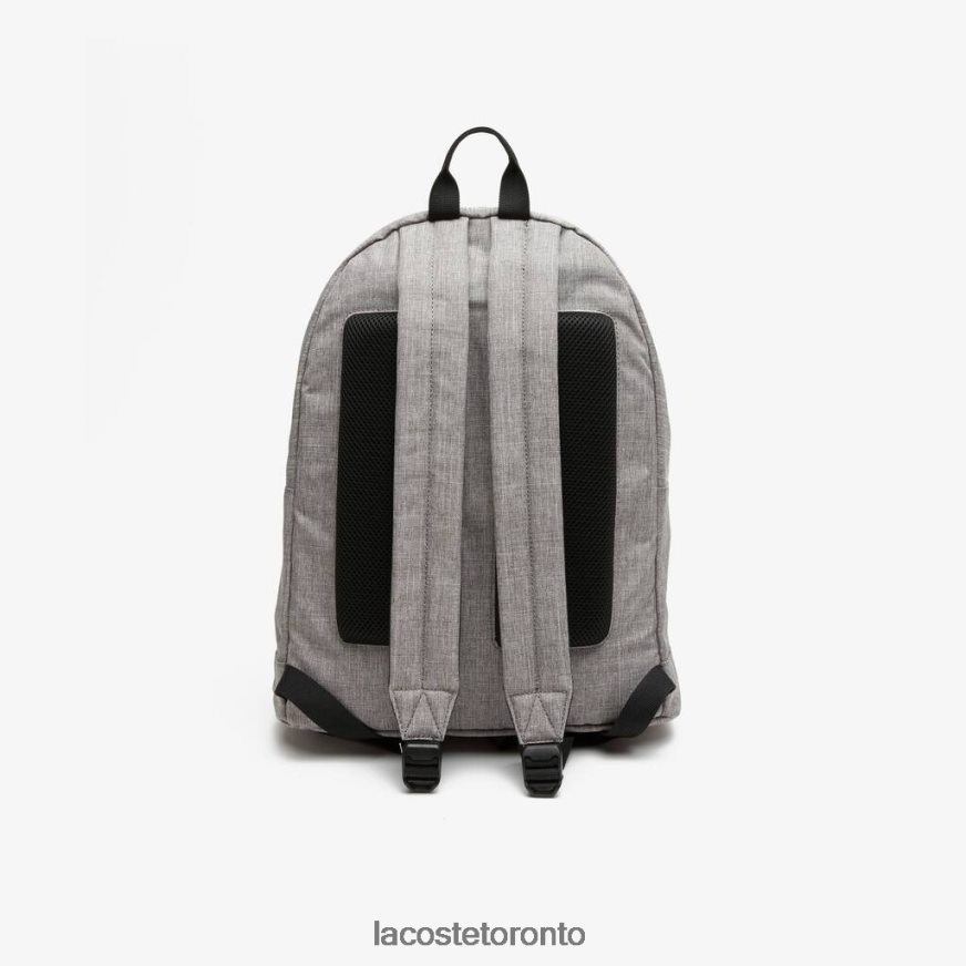 Bags  Leather Goods Lacoste Reflective Monogram Print Backpack Gris Chine Monogramme Unisex Z60BPR2073