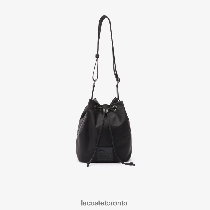 Bags  Leather Goods Lacoste Signature Patch Bucket Bag Black Women Z60BPR2876