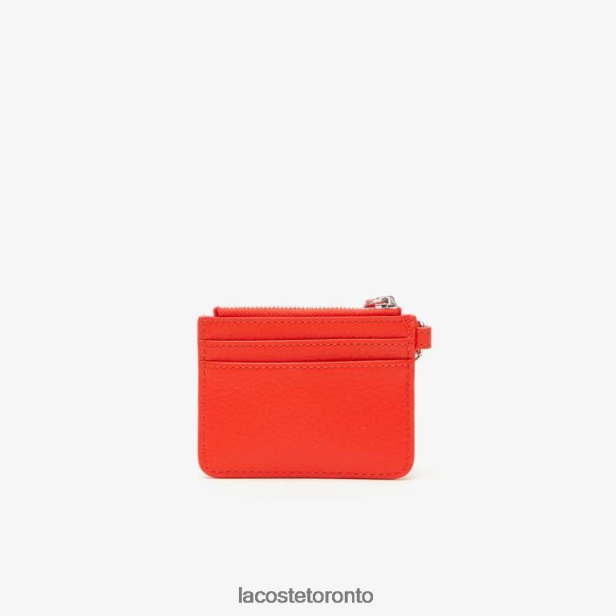 Bags  Leather Goods Lacoste Snap Hook Grained Leather Card Holder Corrida Women Z60BPR2809