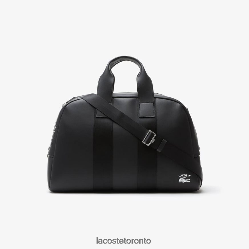 Bags  Leather Goods Lacoste Supple Leather Weekend Bag Black Unisex Z60BPR2101