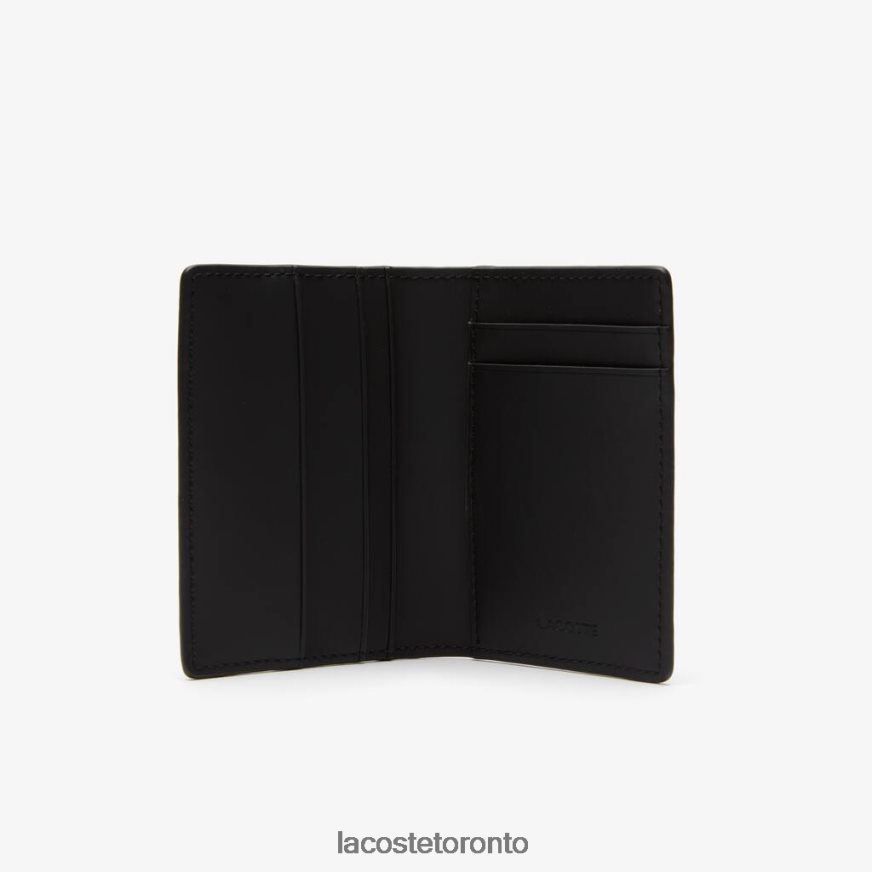 Bags  Leather Goods Lacoste The Blend Monogram Print Vertical Card Holder Monogram Noir Gris Men Z60BPR1990