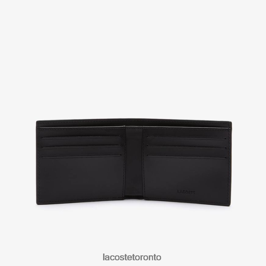 Bags  Leather Goods Lacoste The Blend Small Monogram Canvas Wallet Monogram Noir Gris Men Z60BPR2044