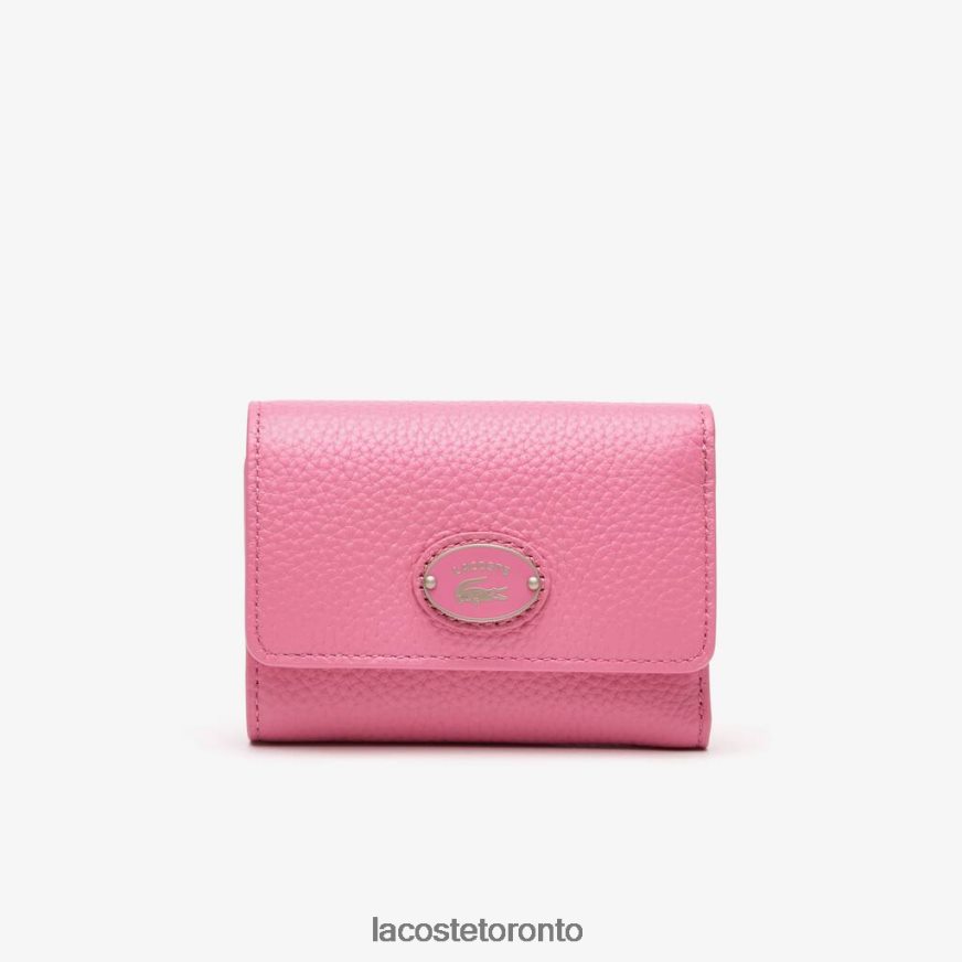 Bags  Leather Goods Lacoste Top Grain Leather Flap Close Wallet Reseda Women Z60BPR2807