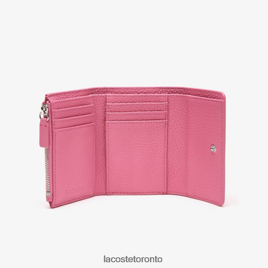 Bags  Leather Goods Lacoste Top Grain Leather Flap Close Wallet Reseda Women Z60BPR2807