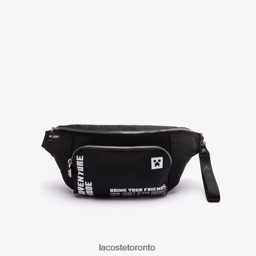 Bags  Leather Goods Lacoste x Minecraft Zippered Lightweight Nylon Waist Bag Minecraft Noir Blanc Unisex Z60BPR2849