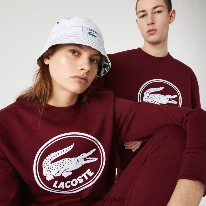 Clothing Lacoste 3D Logo Organic Cotton Fleece Sweatshirt Bordeaux Unisex Z60BPR1185