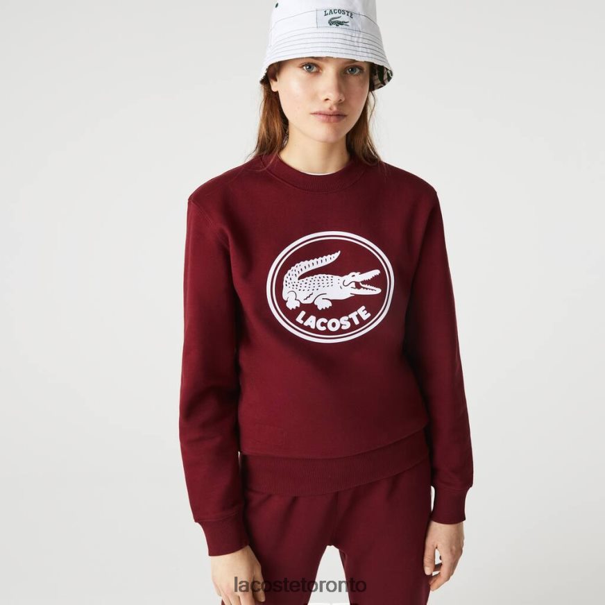 Clothing Lacoste 3D Logo Organic Cotton Fleece Sweatshirt Bordeaux Unisex Z60BPR1185