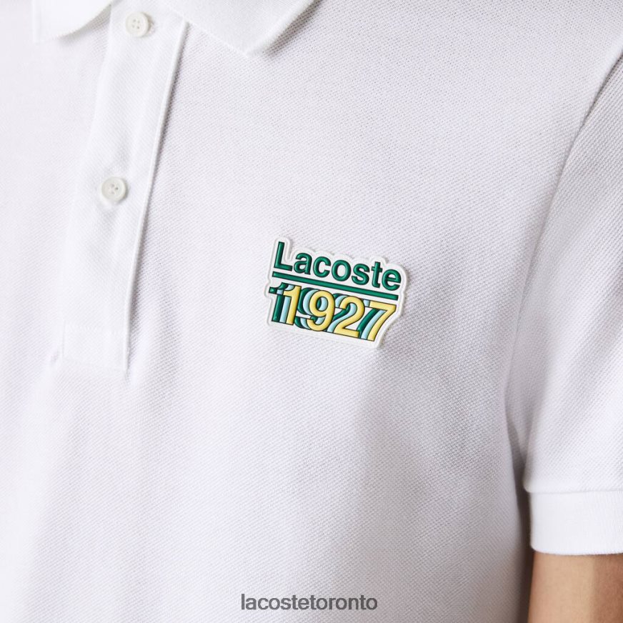 Clothing Lacoste Badge Cotton Pique Regular Fit Polo White Men Z60BPR913