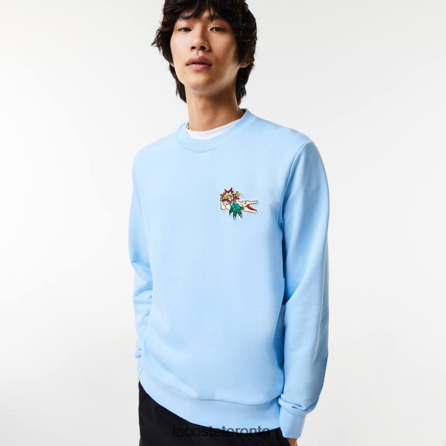 Clothing Lacoste Badge Organic Cotton Sweatshirt Blue Men Z60BPR990