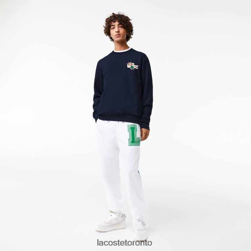 Clothing Lacoste Badge Organic Cotton Sweatshirt Navy Blue Men Z60BPR988