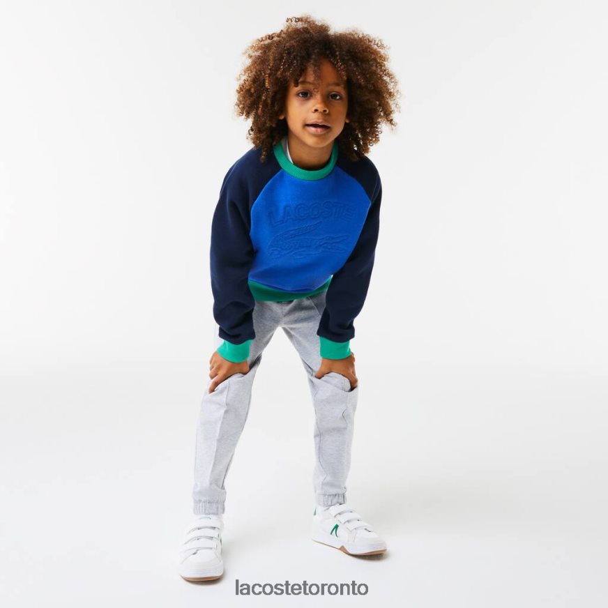 Clothing Lacoste Branded Color-Block Sweatshirt Navy Blue/Blue/Green Kids Z60BPR3194