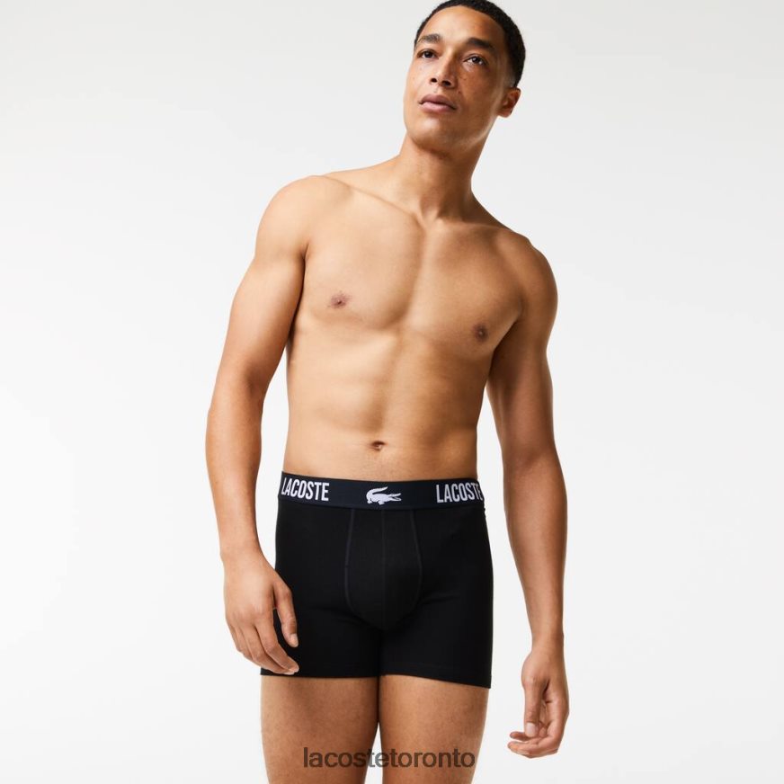 Clothing Lacoste Branded Contrast Crocodile Boxer Brief 3-Pack Black/Red/White Men Z60BPR1548