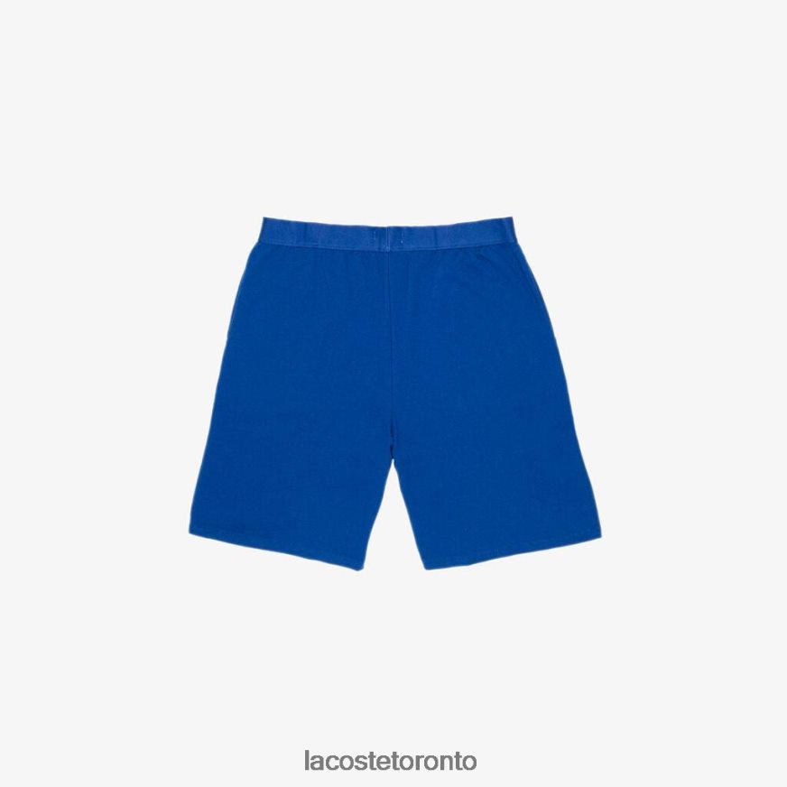 Clothing Lacoste Branded Cotton Fleece Indoor Shorts Blue/White Men Z60BPR1512