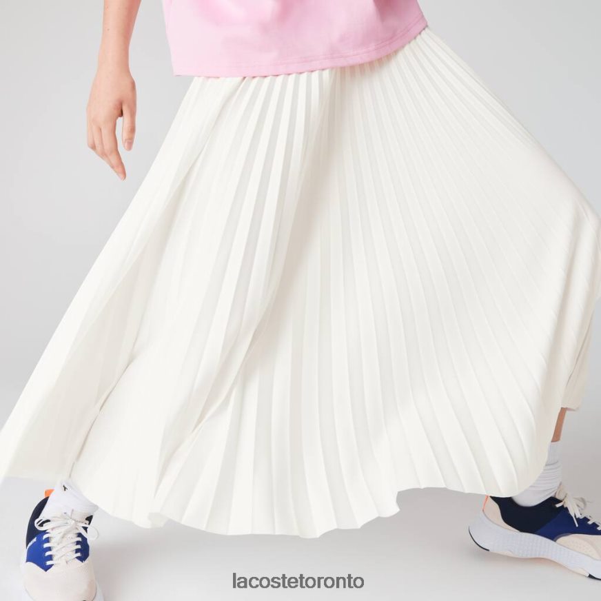 Clothing Lacoste Branded Elasticised Pleated Skirt White Women Z60BPR2603