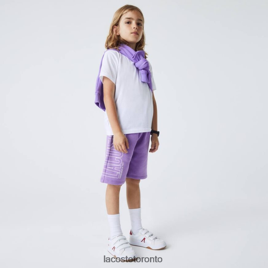 Clothing Lacoste Branded Organic Cotton Shorts Purple Kids Z60BPR3276