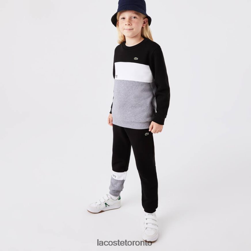 Clothing Lacoste Branded Trackpants Black/White/Grey Chine Kids Z60BPR3214