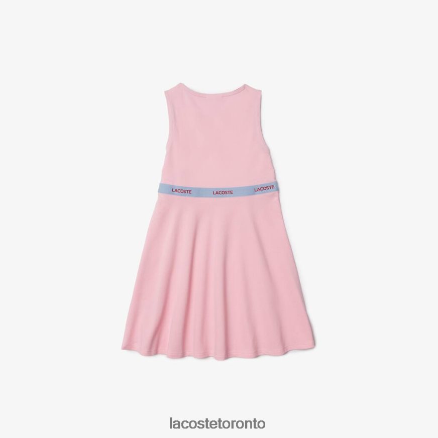 Clothing Lacoste Branded Waist Organic Cotton Tank Top Dress Pink/Red Kids Z60BPR3285