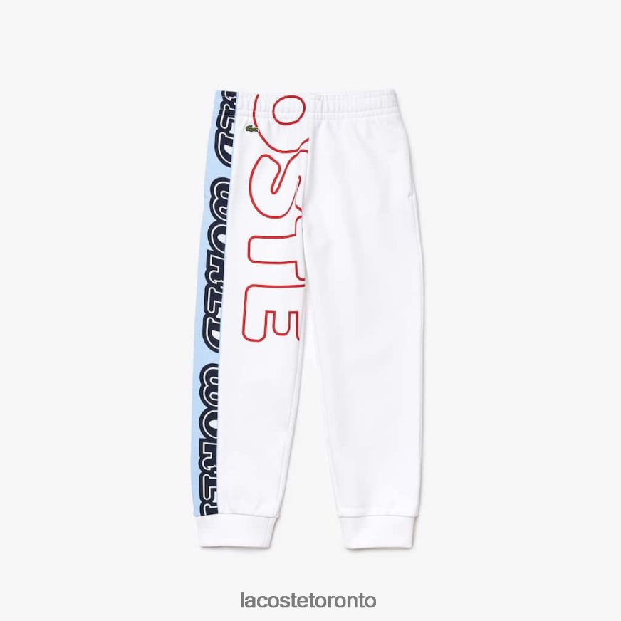 Clothing Lacoste Branding Cotton Fleece Jogging Pants White Kids Z60BPR3246