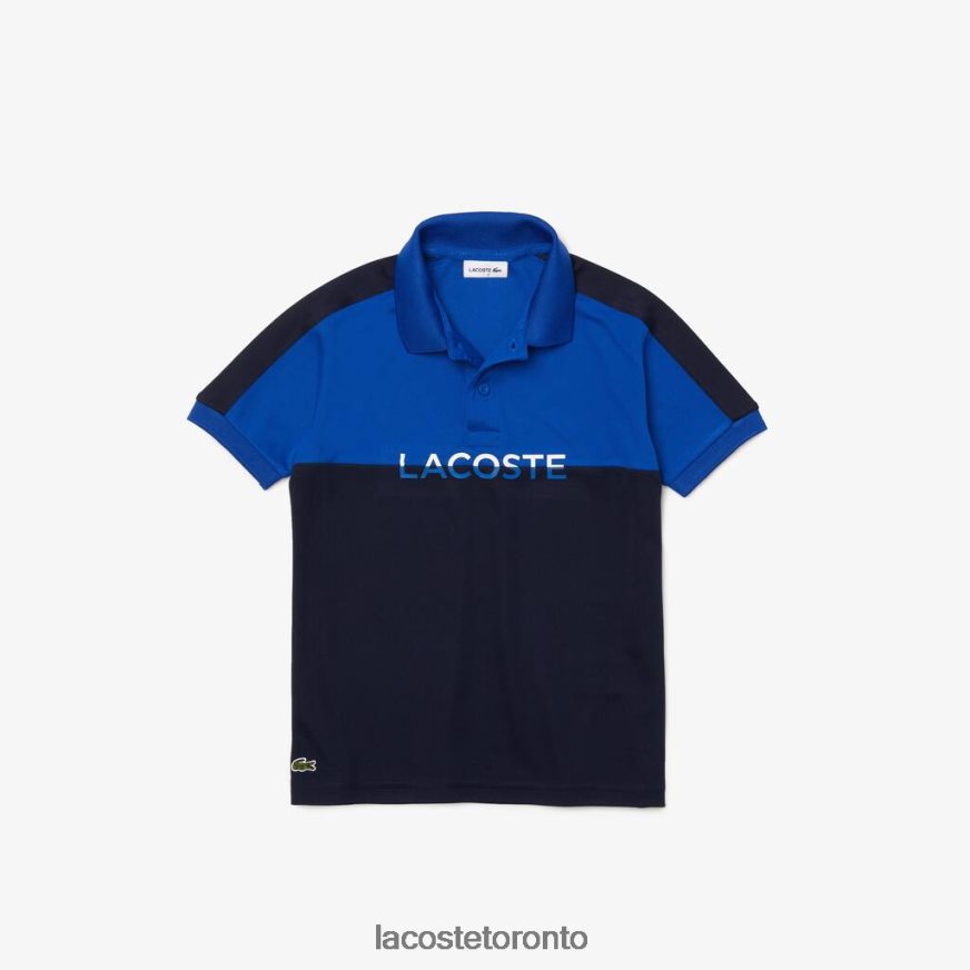 Clothing Lacoste Breathable Colourblock Pique Polo Shirt Blue/Navy Blue Kids Z60BPR3183