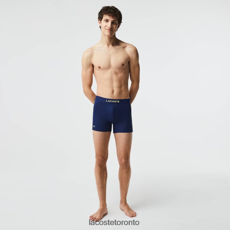 Clothing Lacoste Breathable Technical Mesh Trunk Navy Blue/Flashy Yellow Men Z60BPR1556