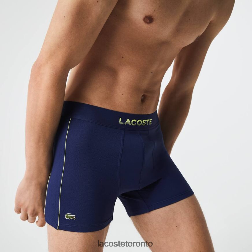 Clothing Lacoste Breathable Technical Mesh Trunk Navy Blue/Flashy Yellow Men Z60BPR1556