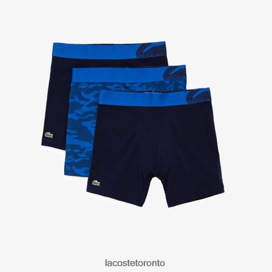 Clothing Lacoste Camouflage Print Boxer Brief 3-Pack Blue/Navy Blue Men Z60BPR1551