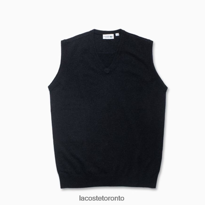 Clothing Lacoste Cashmere Sweater Vest Black Men Z60BPR1543