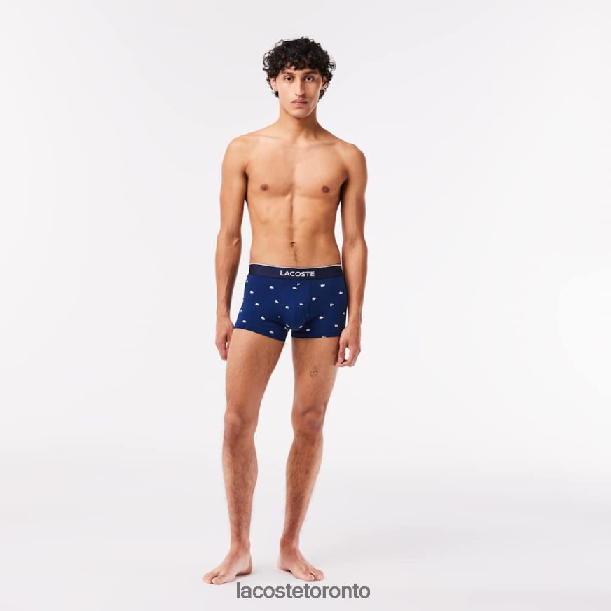 Clothing Lacoste Casual Signature Boxer Trunks 3-Pack Navy Blue/Grey Chine/Red Men Z60BPR1327