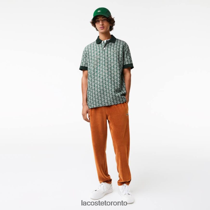 Clothing Lacoste Classic Fit Monogram Print Polo Green/Beige Men Z60BPR72