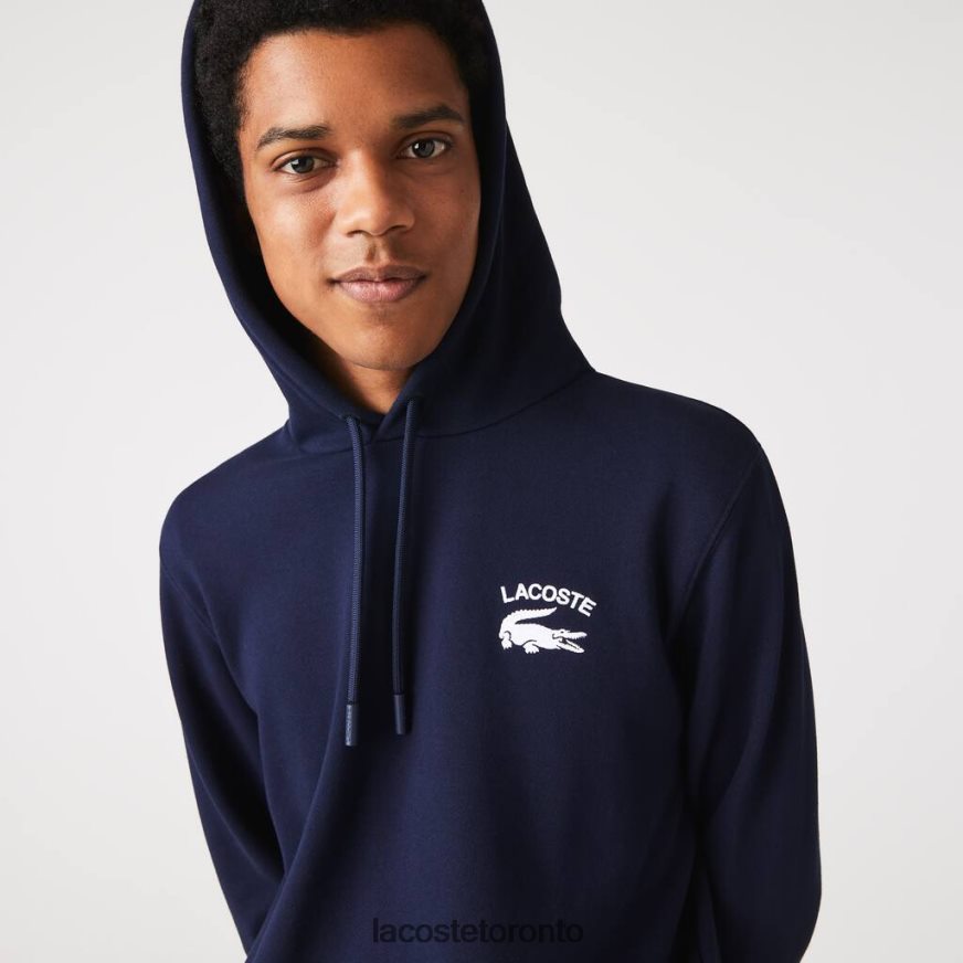 Clothing Lacoste Classic Fit Solid Hooded Sweatshirt Navy Blue Men Z60BPR359