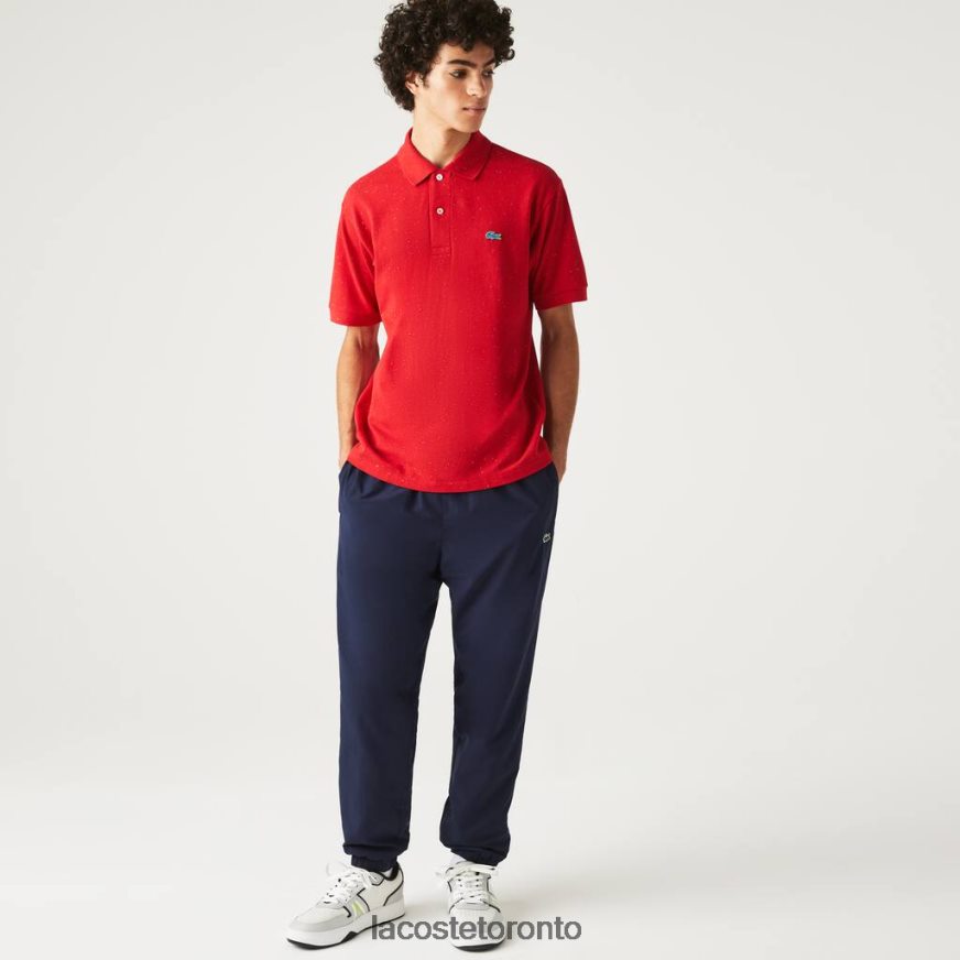 Clothing Lacoste Classic Fit Speckled Print Cotton Pique Polo Red Men Z60BPR594