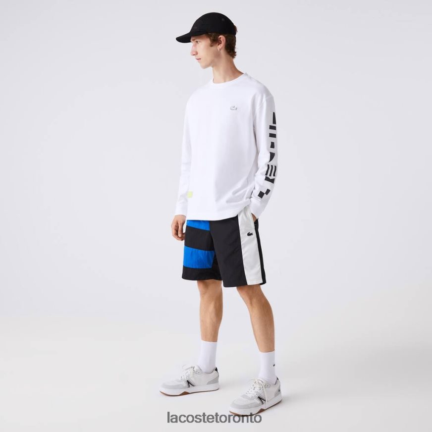 Clothing Lacoste Color-Block Patchwork Effect Shorts Black/Blue/White Men Z60BPR1500