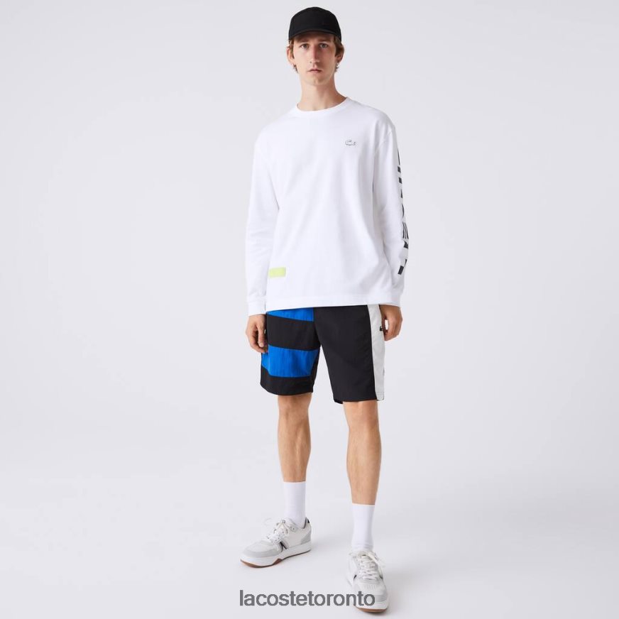 Clothing Lacoste Color-Block Patchwork Effect Shorts Black/Blue/White Men Z60BPR1500