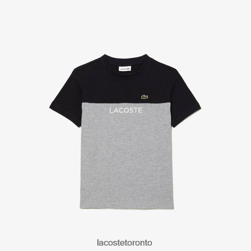 Clothing Lacoste Colorblock Organic Cotton Jersey T-Shirt Navy Blue/Grey Chine Kids Z60BPR3015