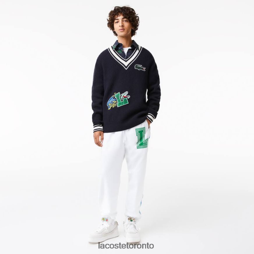 Clothing Lacoste Comic Badge Sweater Black/White Men Z60BPR1378