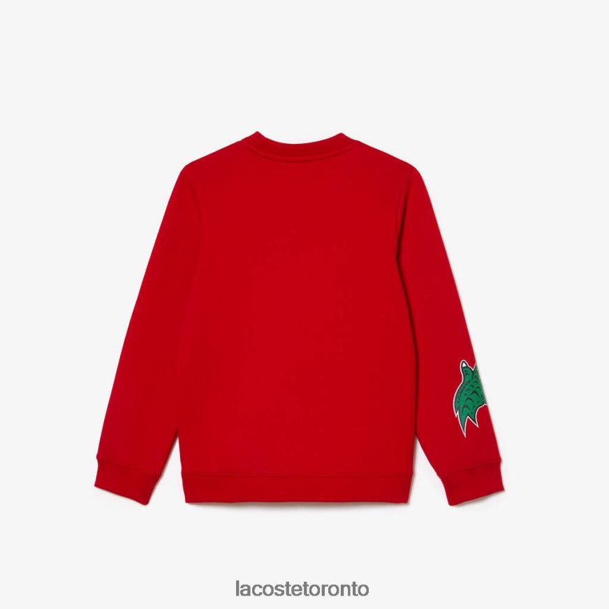 Clothing Lacoste Comic Print Organic Cotton Sweatshirt Red Kids Z60BPR3193