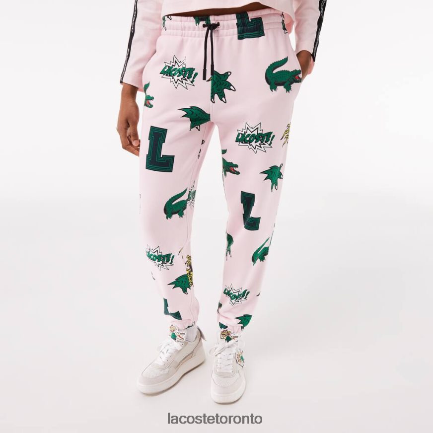 Clothing Lacoste Comic Print Trackpants Light Pink Women Z60BPR2569