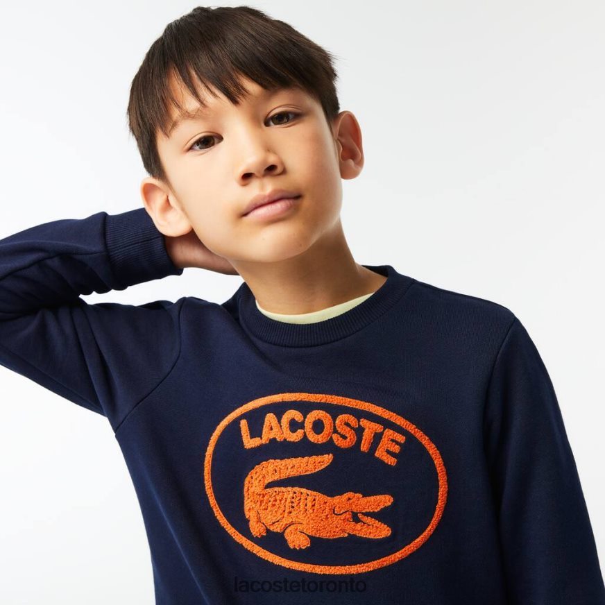 Clothing Lacoste Contrast Branded Colorblock Sweatshirt Navy Blue Kids Z60BPR3056