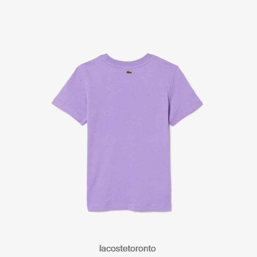 Clothing Lacoste Contrast Branded Cotton Jersey T-Shirt Purple Kids Z60BPR3031