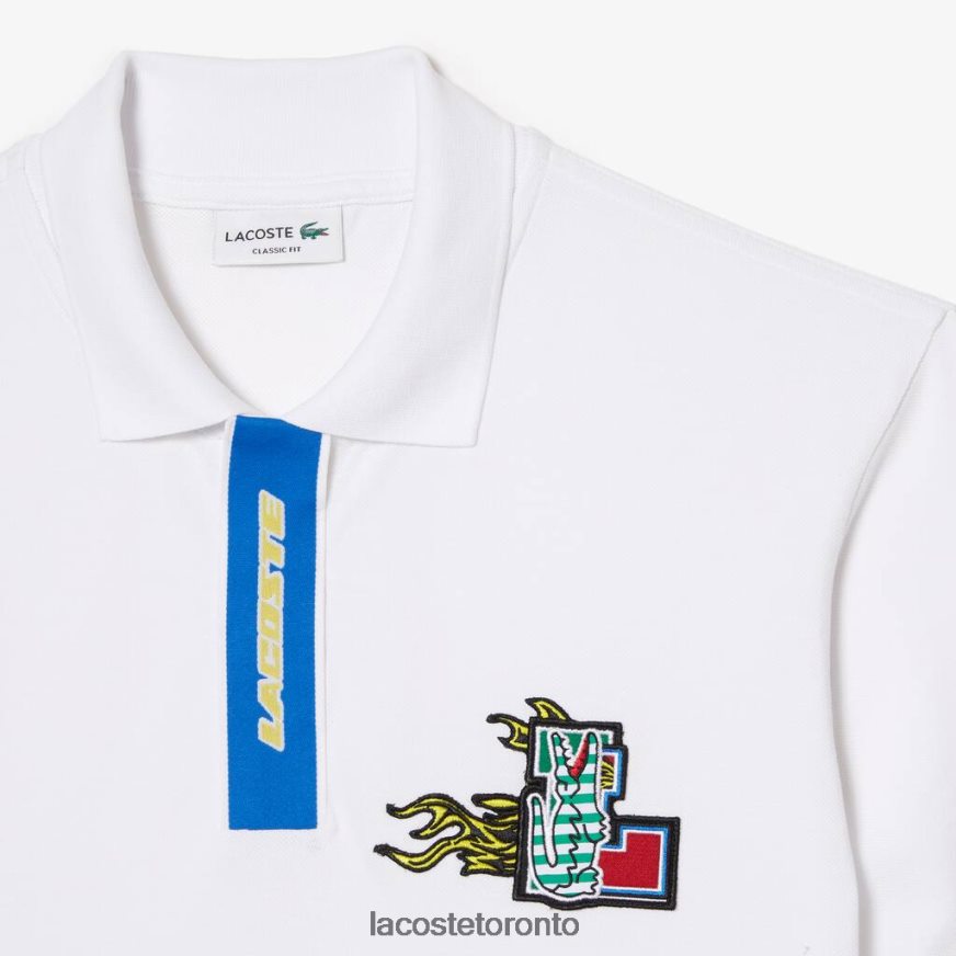 Clothing Lacoste Contrast Placket And Crocodile Badge Polo White Men Z60BPR635