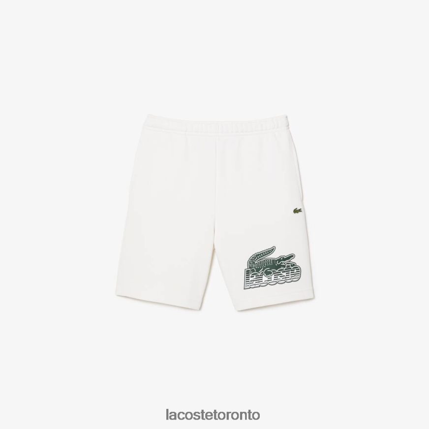 Clothing Lacoste Contrast Print Branded Shorts White Kids Z60BPR3072