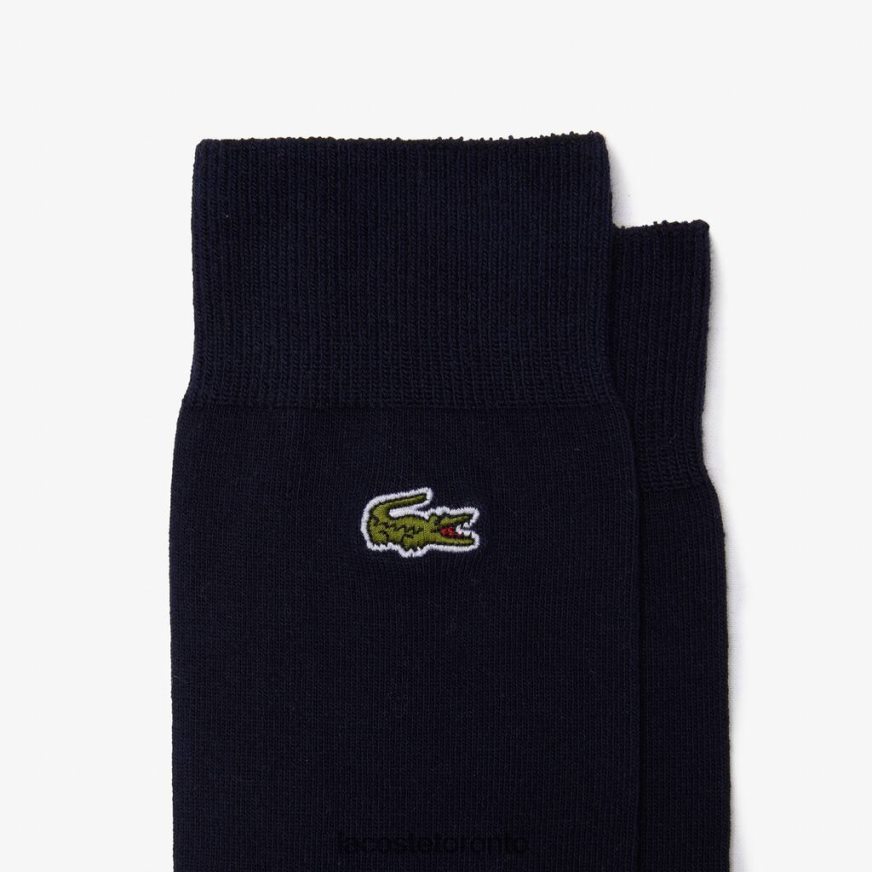 Clothing Lacoste Cotton Blend High-Cut Socks Navy Blue Unisex Z60BPR1657