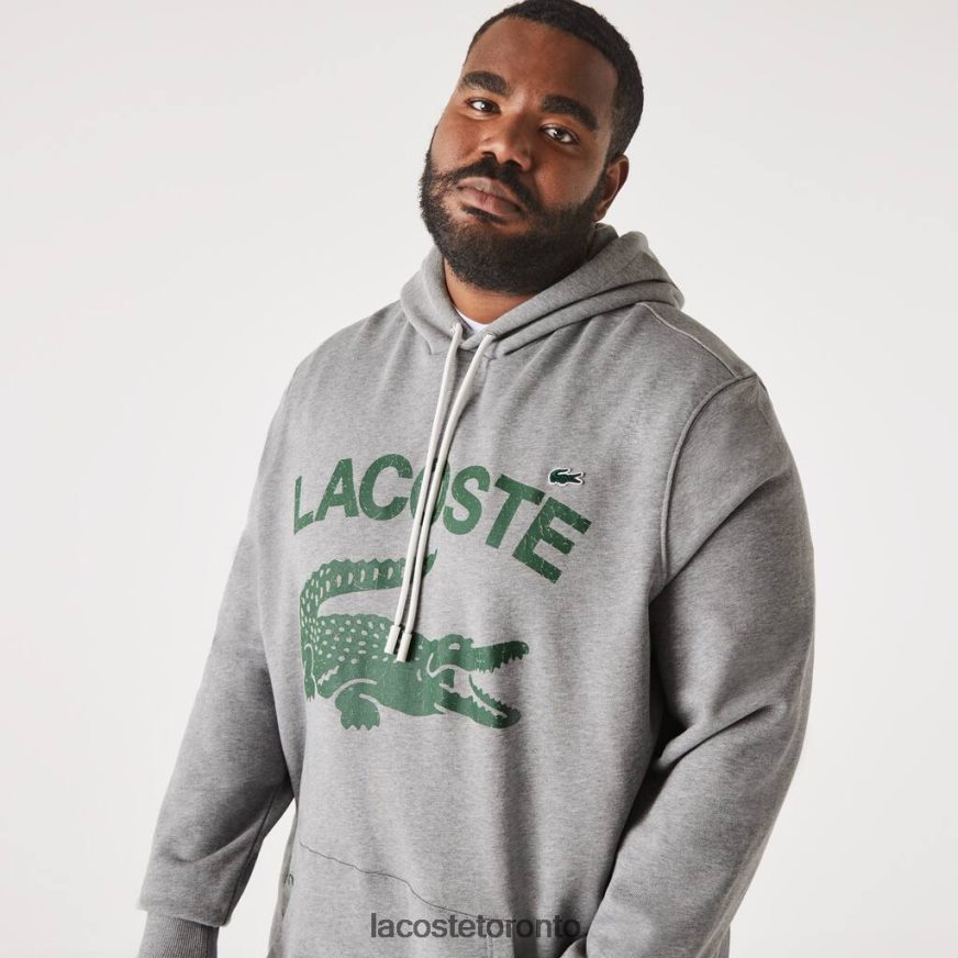 Clothing Lacoste Cotton Fleece Hoodie - Plus Size - Tall Grey Chine Men Z60BPR364