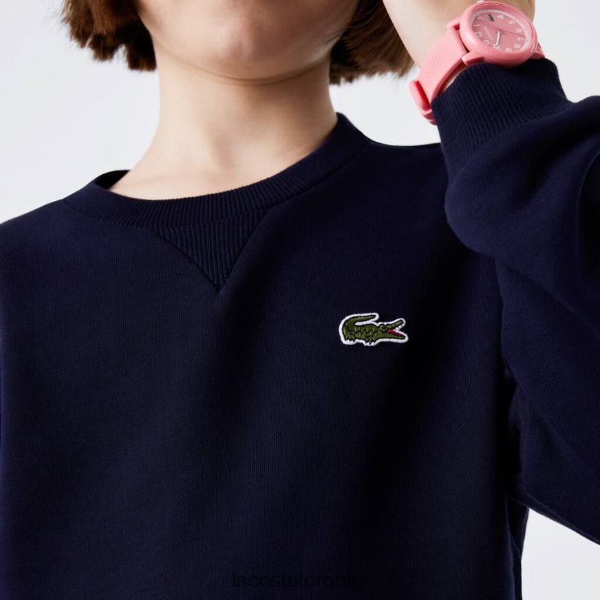 Clothing Lacoste Cotton Fleece Sweatshirt Navy Blue Kids Z60BPR2973