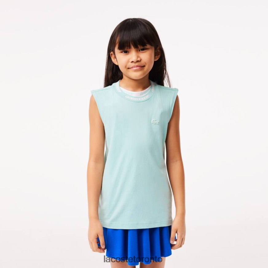 Clothing Lacoste Cotton Jersey Sleeveless T-Shirt Mint Kids Z60BPR3016